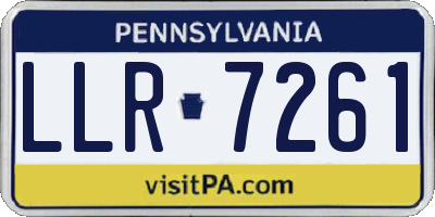 PA license plate LLR7261