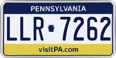 PA license plate LLR7262