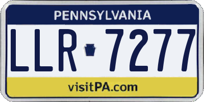 PA license plate LLR7277