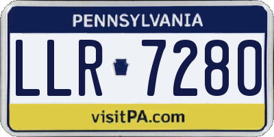 PA license plate LLR7280