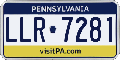 PA license plate LLR7281