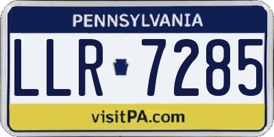 PA license plate LLR7285