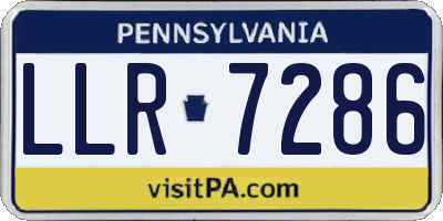 PA license plate LLR7286