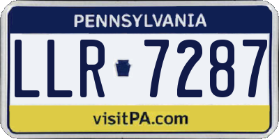 PA license plate LLR7287