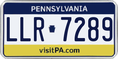 PA license plate LLR7289