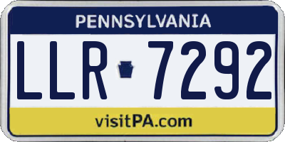 PA license plate LLR7292