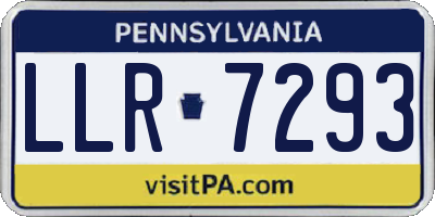 PA license plate LLR7293