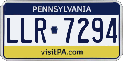PA license plate LLR7294