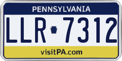 PA license plate LLR7312