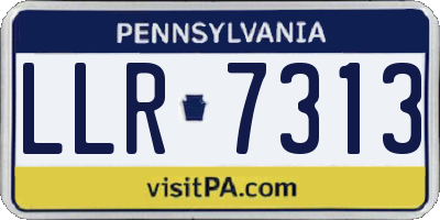 PA license plate LLR7313
