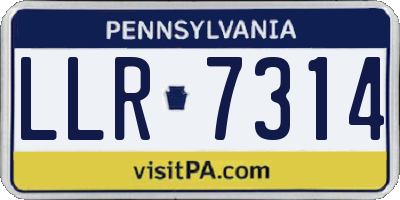 PA license plate LLR7314