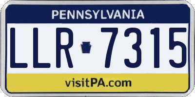 PA license plate LLR7315