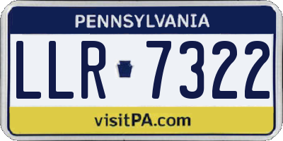 PA license plate LLR7322