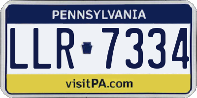 PA license plate LLR7334