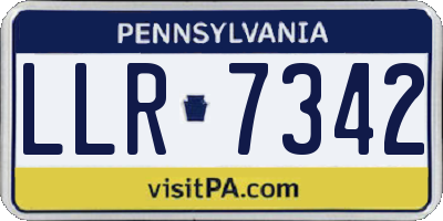 PA license plate LLR7342