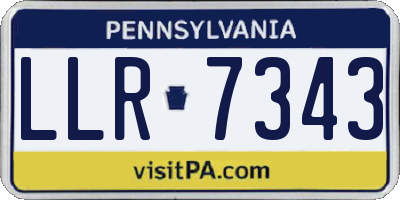 PA license plate LLR7343