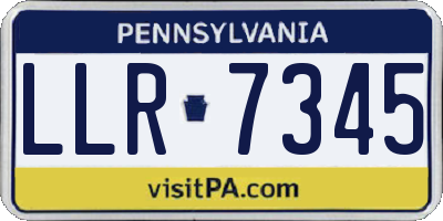 PA license plate LLR7345