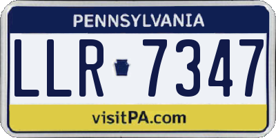 PA license plate LLR7347
