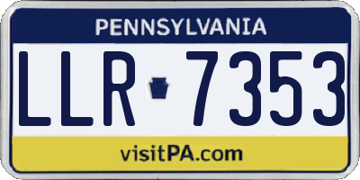 PA license plate LLR7353