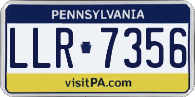 PA license plate LLR7356