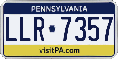 PA license plate LLR7357