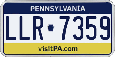 PA license plate LLR7359