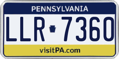 PA license plate LLR7360
