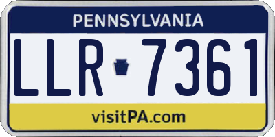 PA license plate LLR7361