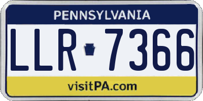 PA license plate LLR7366