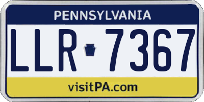 PA license plate LLR7367