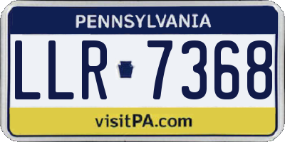 PA license plate LLR7368