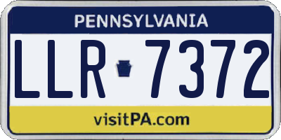 PA license plate LLR7372