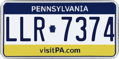 PA license plate LLR7374