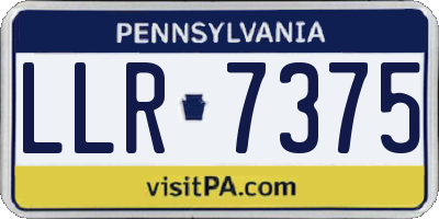 PA license plate LLR7375