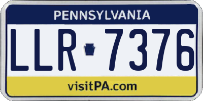 PA license plate LLR7376