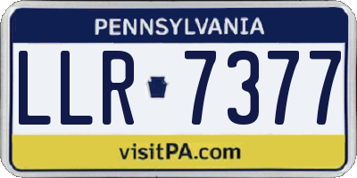 PA license plate LLR7377