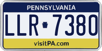 PA license plate LLR7380