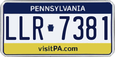 PA license plate LLR7381