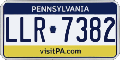 PA license plate LLR7382
