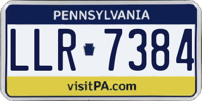 PA license plate LLR7384