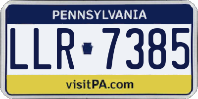 PA license plate LLR7385