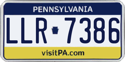 PA license plate LLR7386