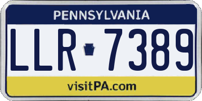 PA license plate LLR7389