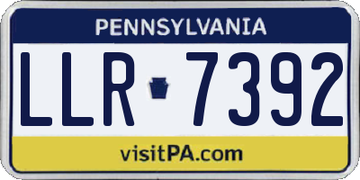 PA license plate LLR7392