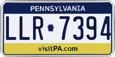 PA license plate LLR7394