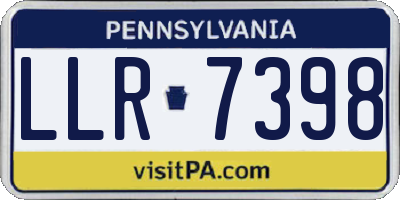 PA license plate LLR7398