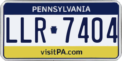 PA license plate LLR7404