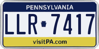 PA license plate LLR7417