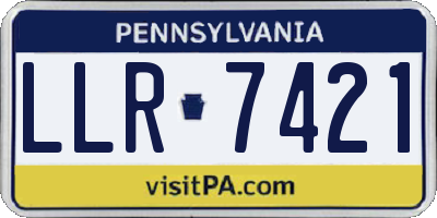 PA license plate LLR7421