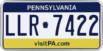 PA license plate LLR7422